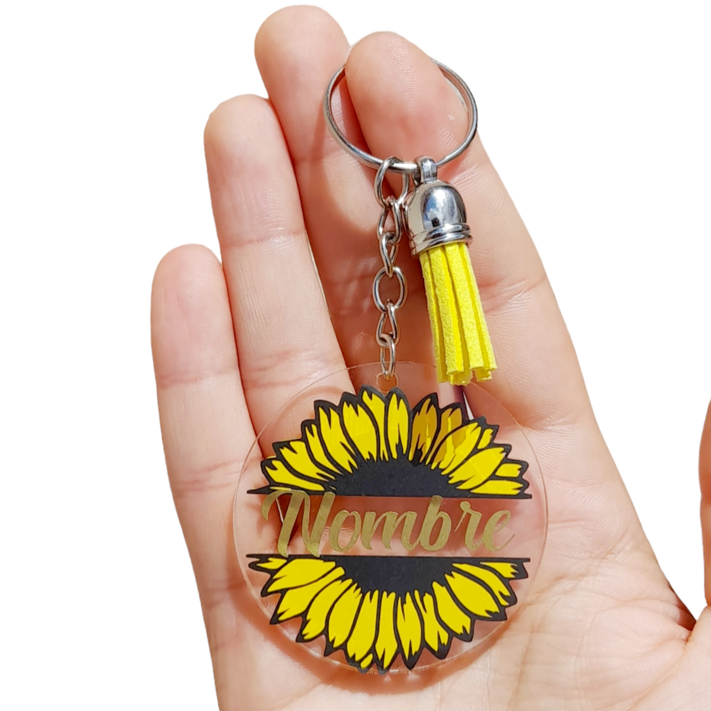 Llavero de resina personalizado con nombre.