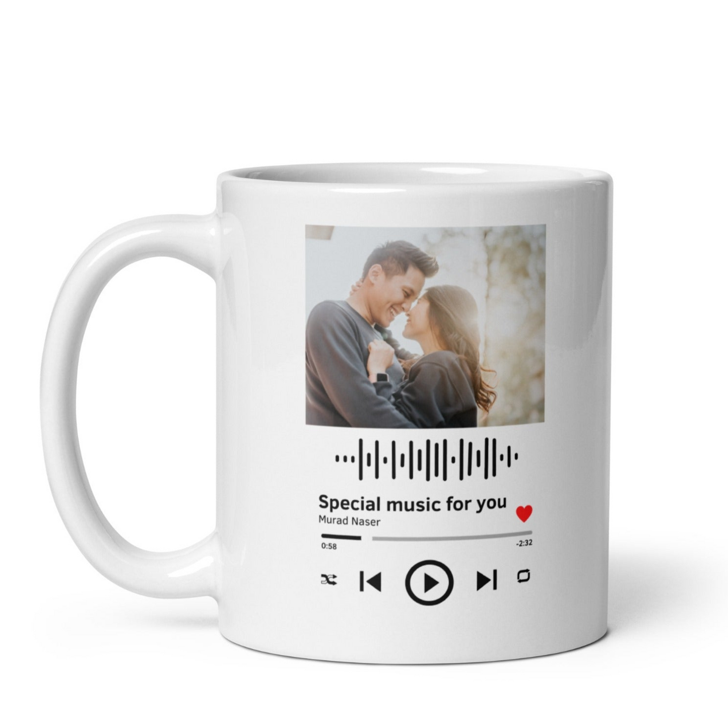 Taza personalizada con canción Spotify y con foto