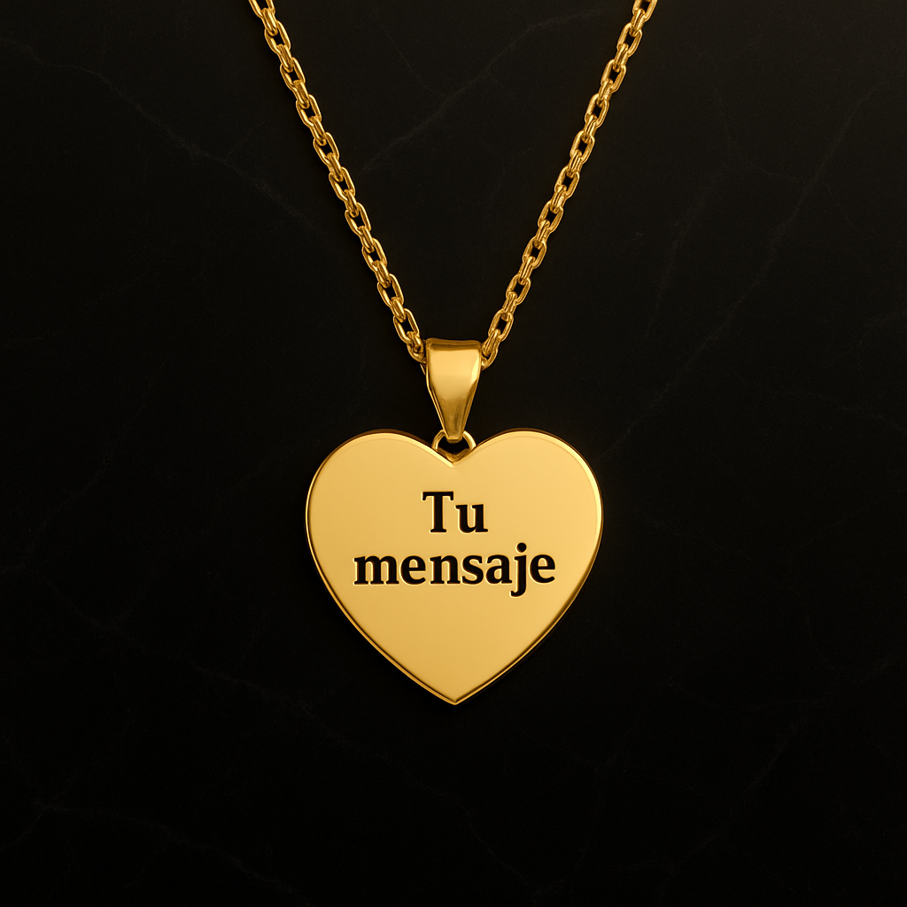 Colgante corazón grabado