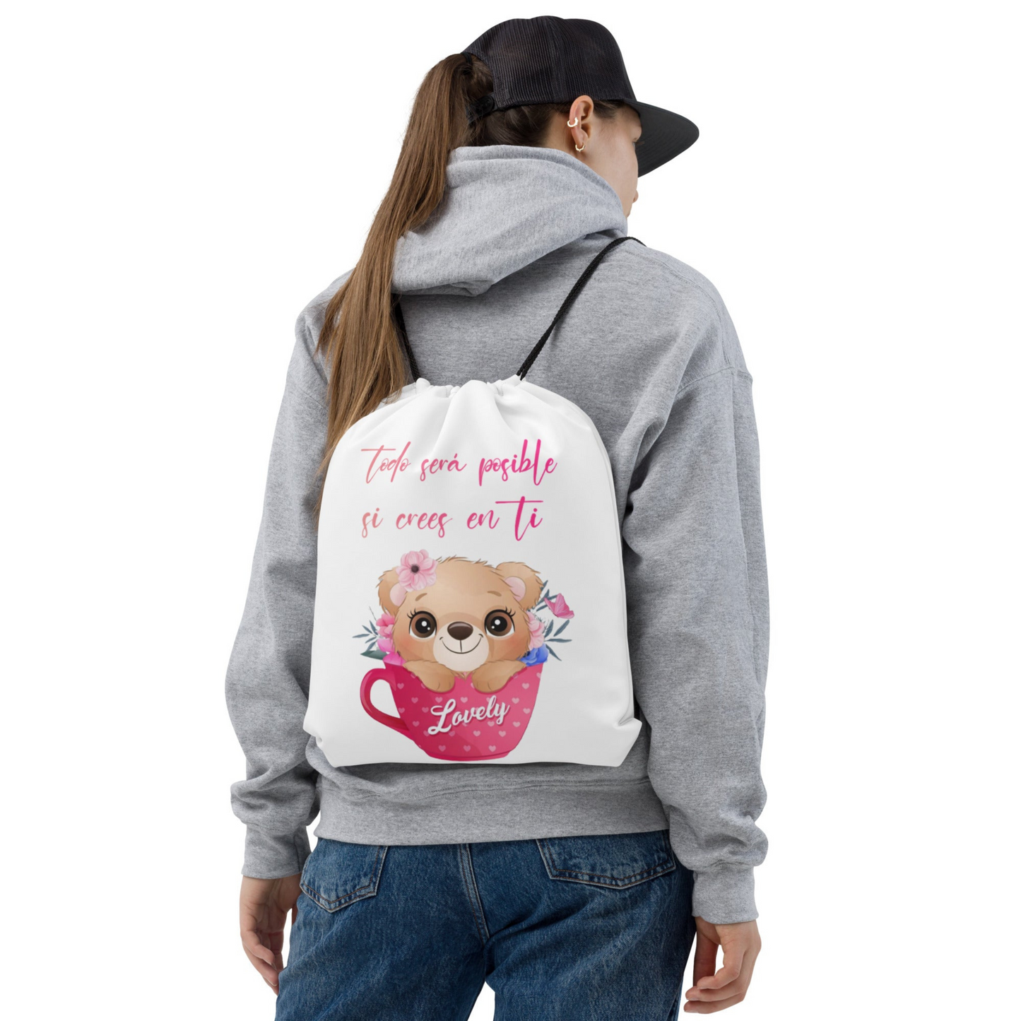 Mochila personalizada con tu foto y frase.