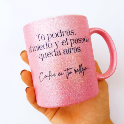 TAZA GLITTER ROSA